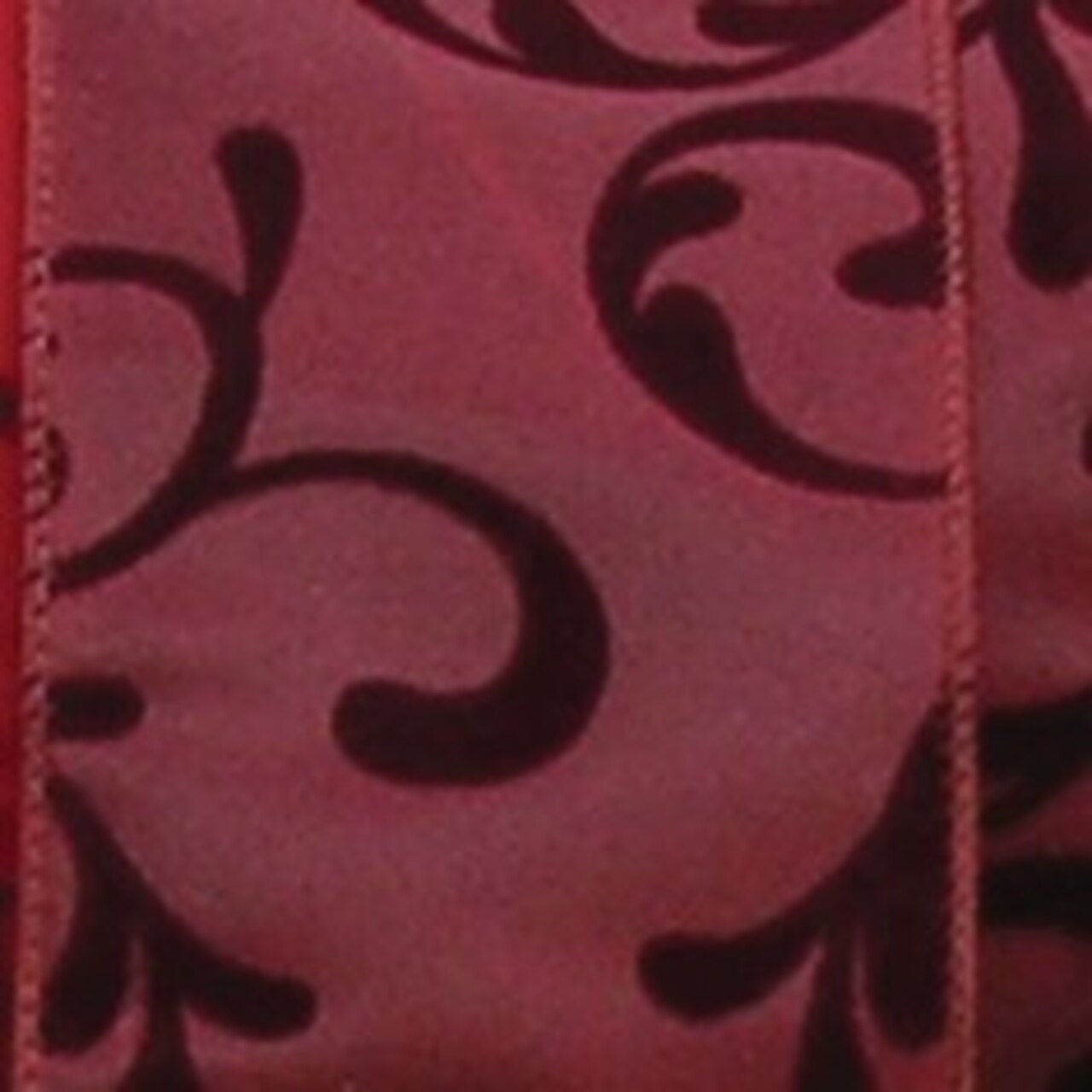 The Ribbon People Burgundy Red Swirl Wired Craft Ribbon 2.5" x 20 Yards